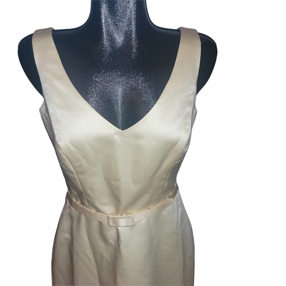 After Six Champagne Formal Bridesmaid Prom Sleeveless Dress 10 - Picture 2 of 9